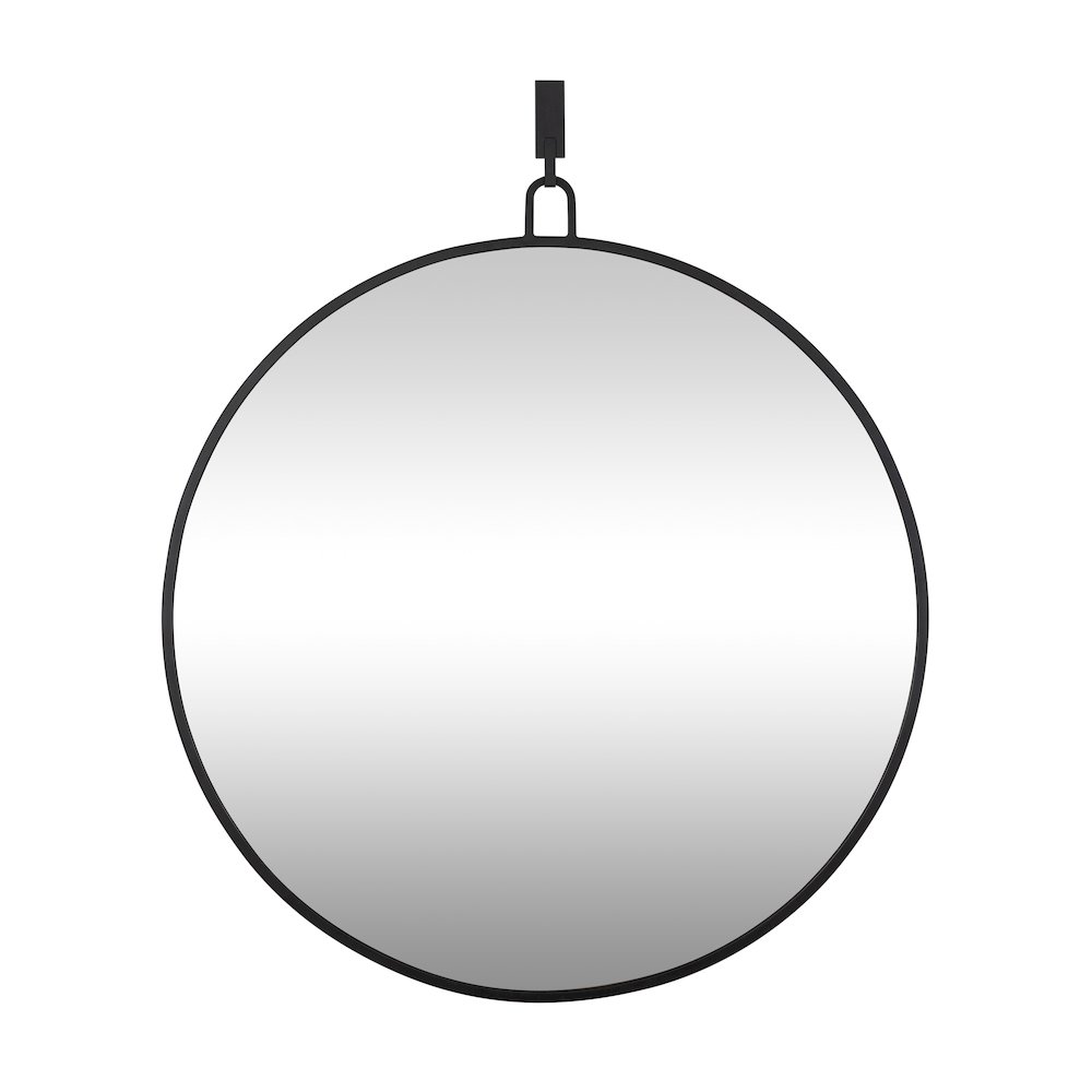 Stopwatch 40-in Round Mirror - Black. Picture 1