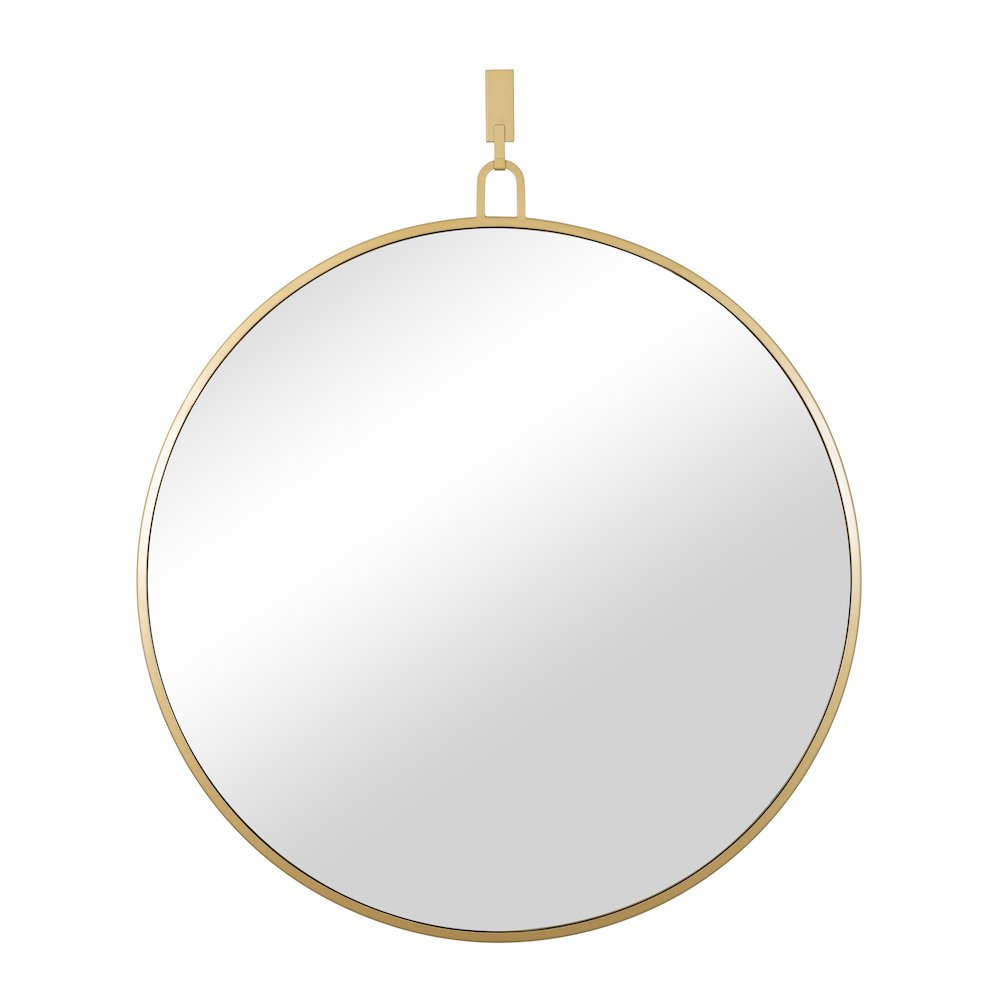 Stopwatch 40-in Round Mirror - Gold. Picture 1
