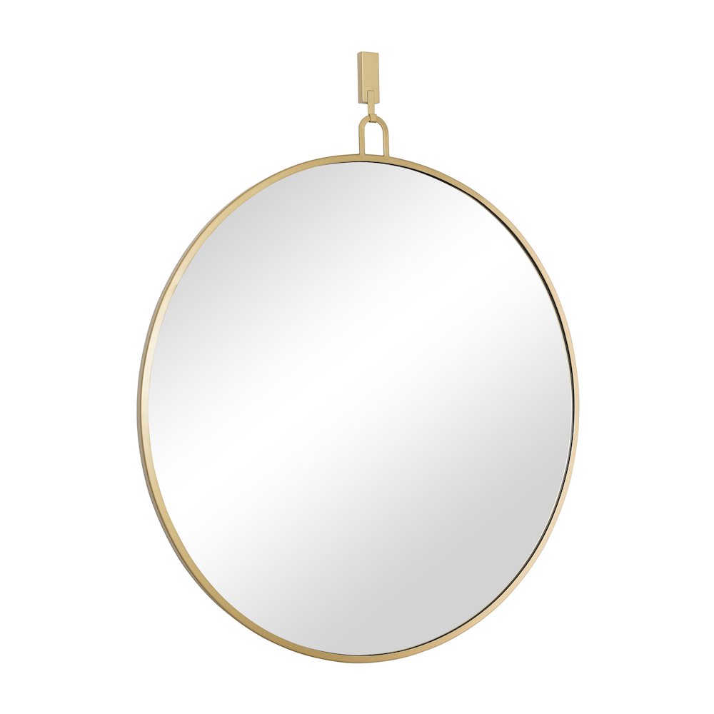 Stopwatch 40-in Round Mirror - Gold. Picture 2
