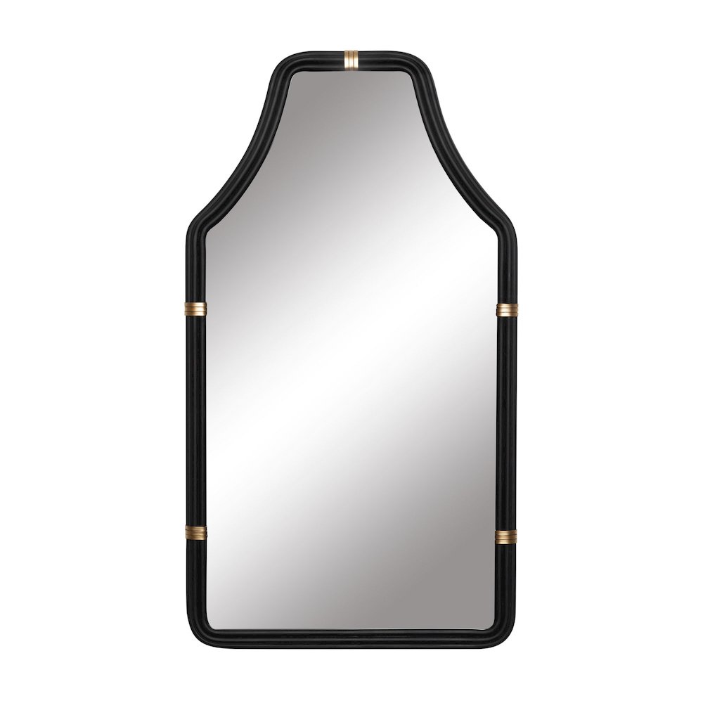 Federal Case 22x40   Wall Mirror - Matte Black/French Gold. Picture 1