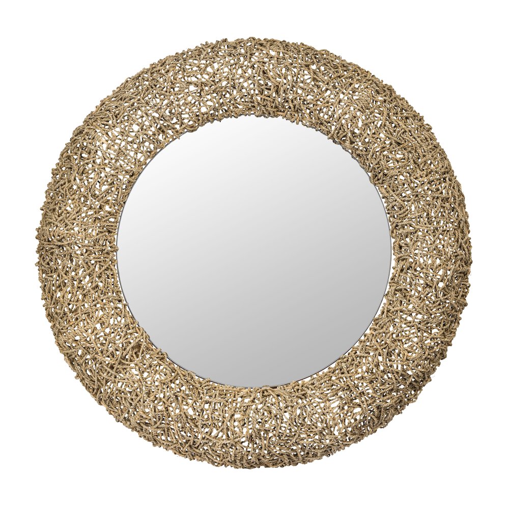 Tangled 33-in Wall Mirror - Natural Rope. Picture 1