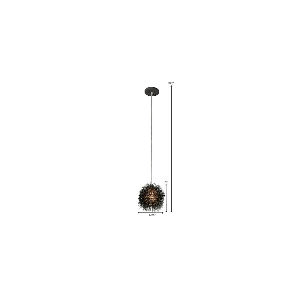 Urchin 1-Lt Uber Mini Pendant - Black. Picture 3