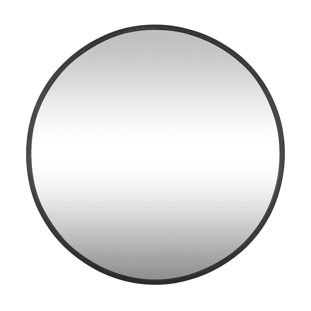 Cottage 30-in Round Mirror - Black. Picture 1