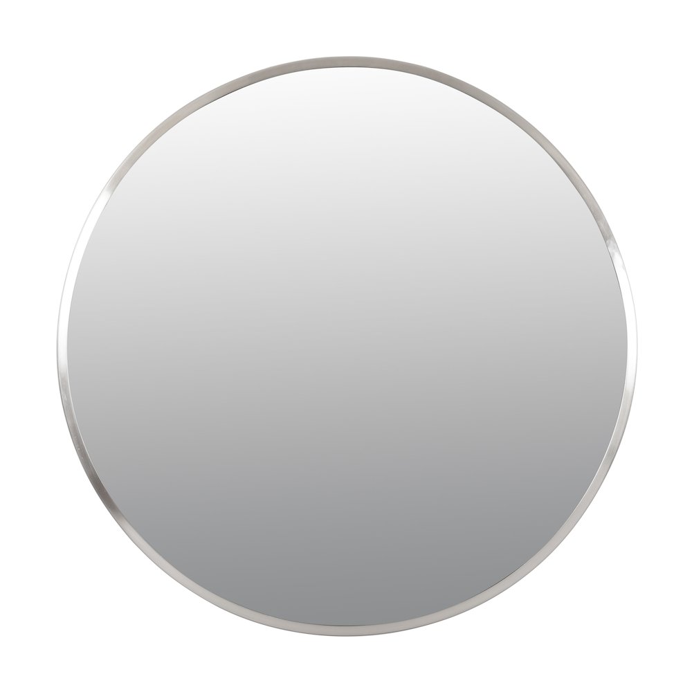 Cottage 30-in Round Mirror - Brushed Nickel. Picture 1