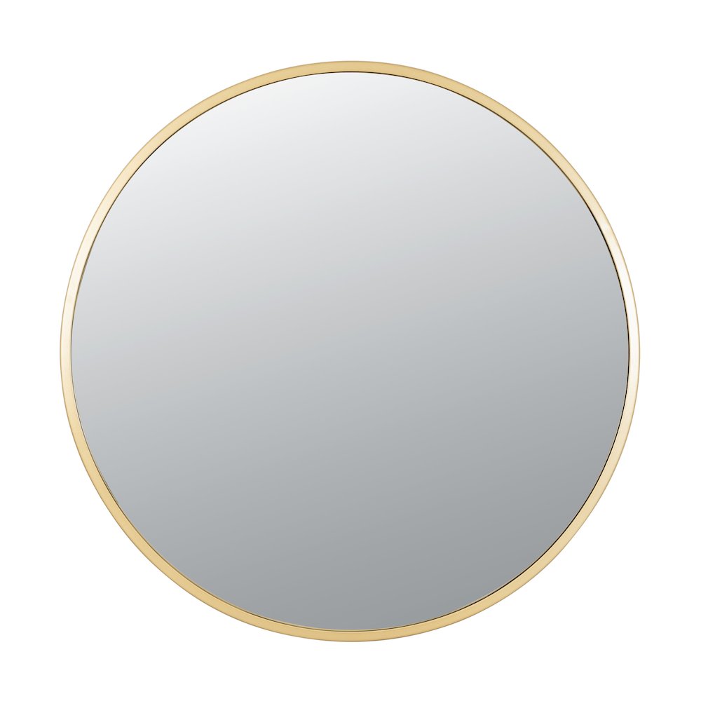 Cottage 30-in Round Mirror - Gold. Picture 1