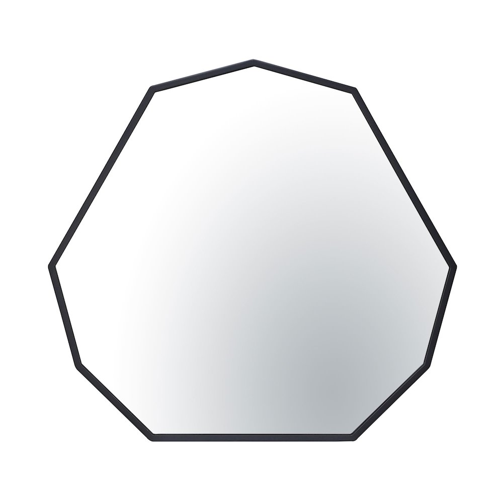 Hex No 30x28 Mirror - Black. Picture 1