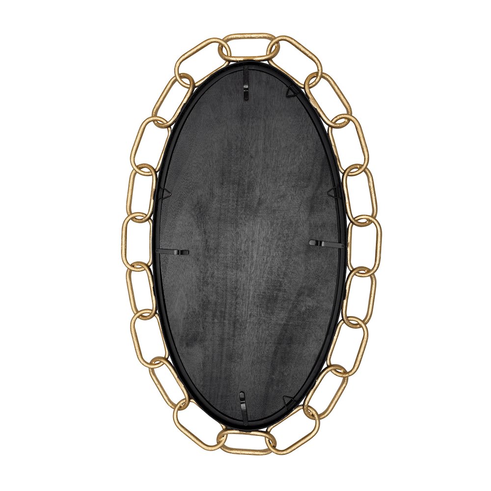 Chains of Love 24x40 Oval Wall Mirror - Matte Black/Textured Gold. Picture 3