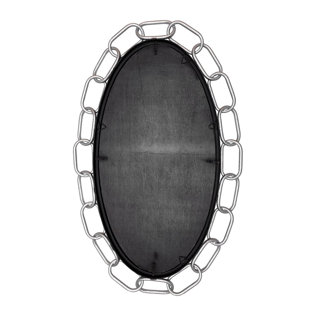 Chains of Love 24x40 Oval Wall Mirror - Matte Black/Textured Silver. Picture 3