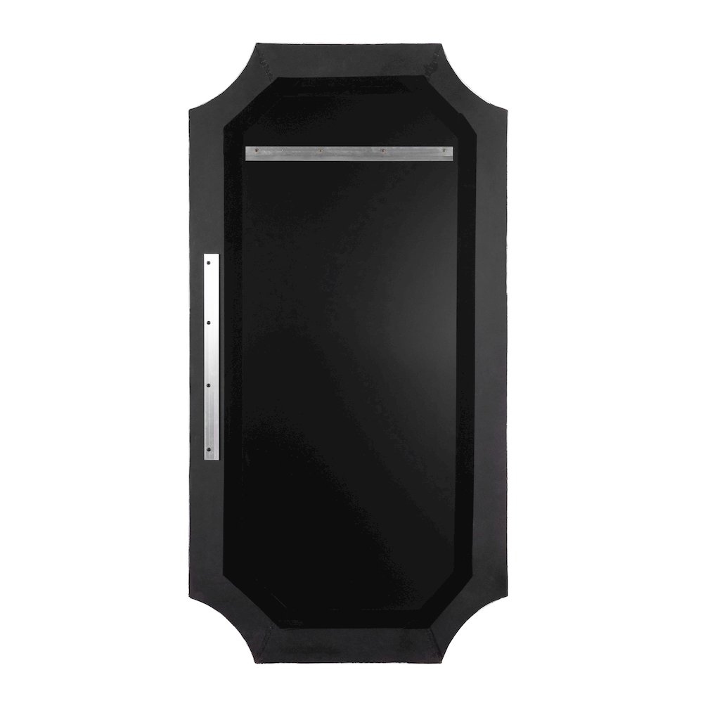 Farra 28x54 Wall Mirror - Cerused Black/Weathered Brass. Picture 4