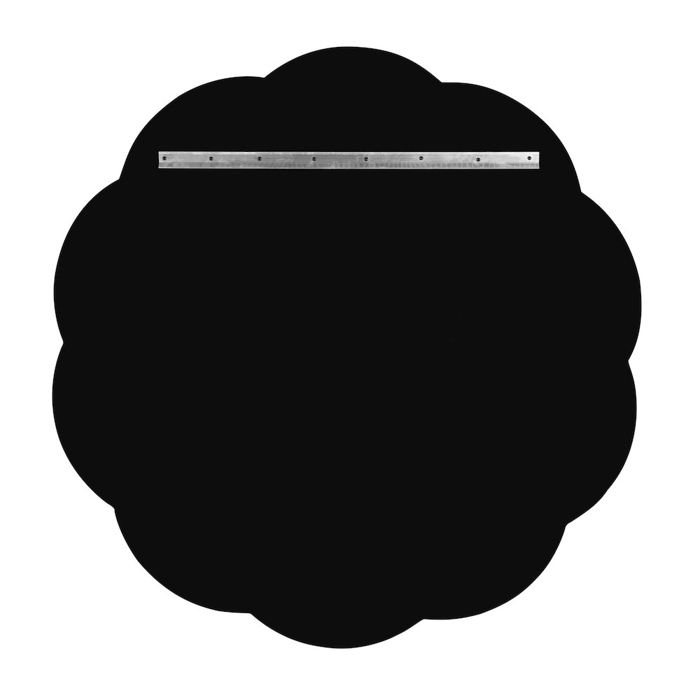 Scallop 54-in Wall Mirror - Gray Shagreen/Weathered Brass. Picture 4