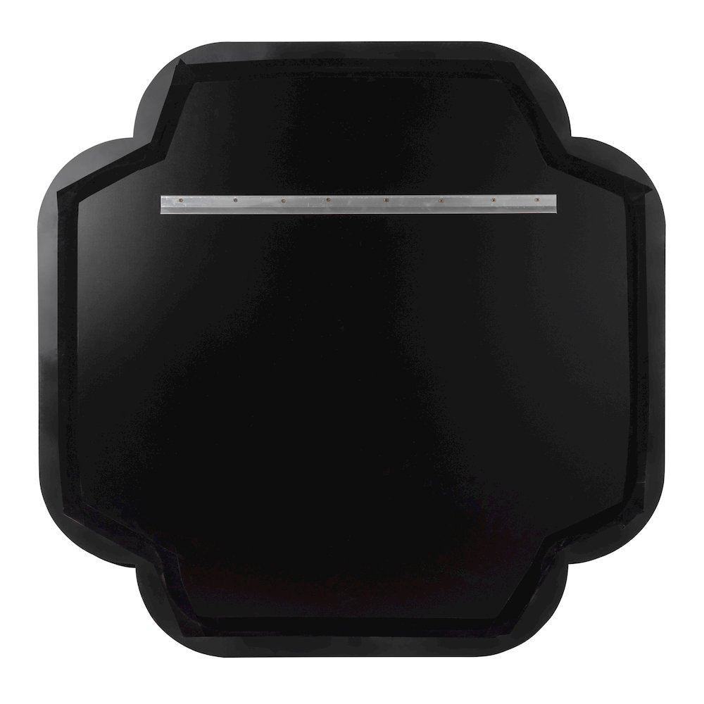 Swiss 50x50 Wall Mirror - Poplar Burl/Weathered Brass. Picture 4