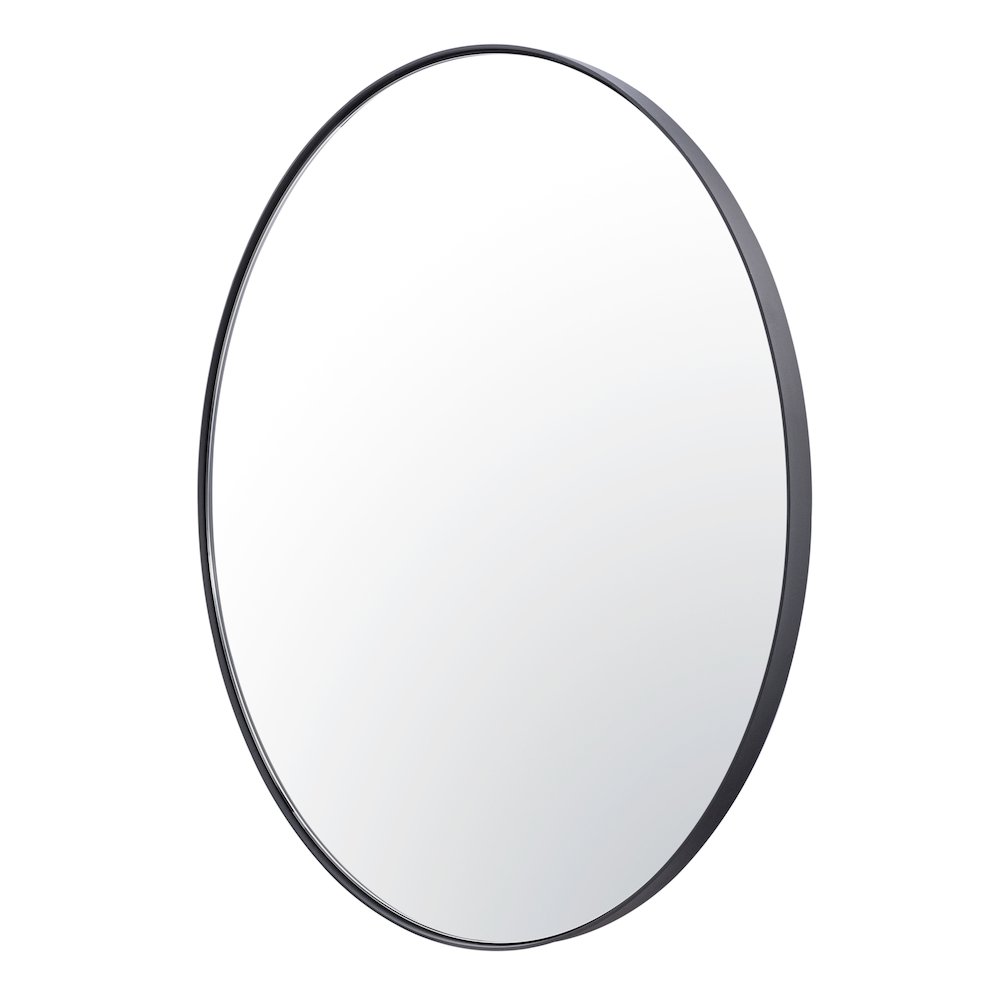 Tablet 30-in Round Wall Mirror - Black. Picture 2