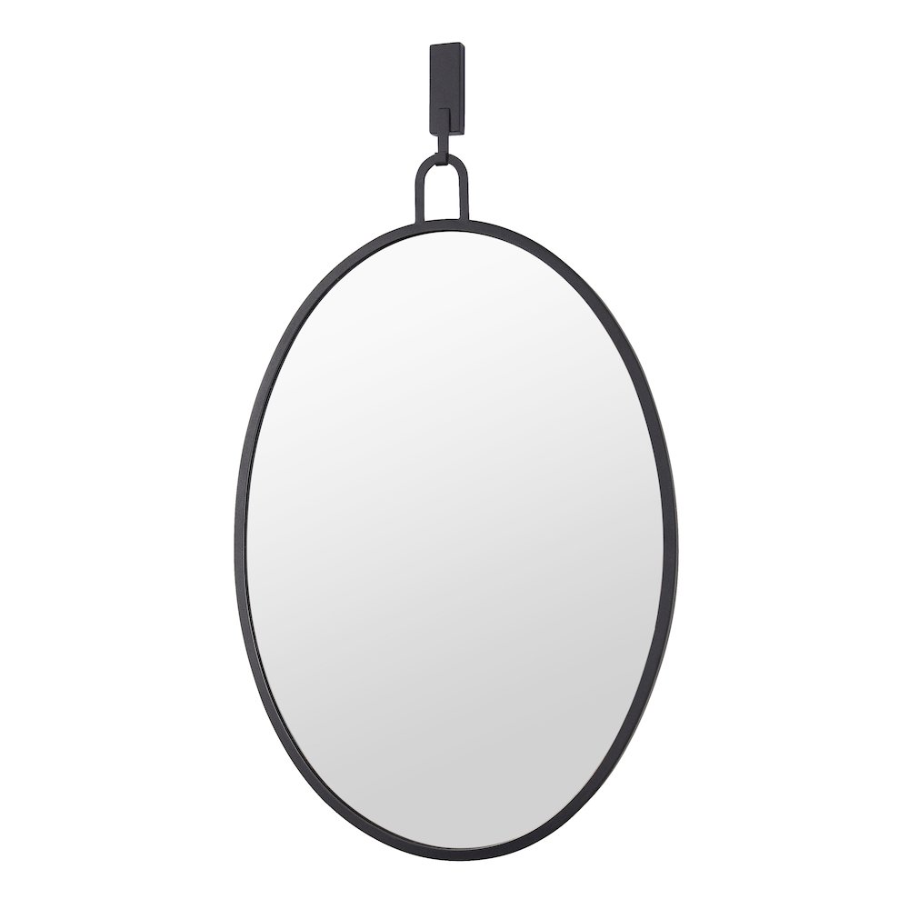 Stopwatch 22x30 Oval Powder Room Mirror - Black. Picture 4