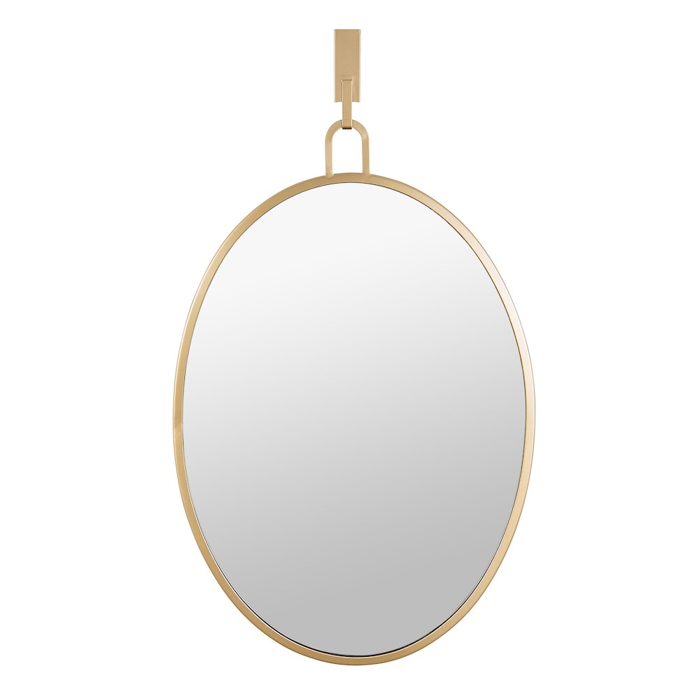 Stopwatch 22x30 Oval Powder Room Mirror - Gold. Picture 1