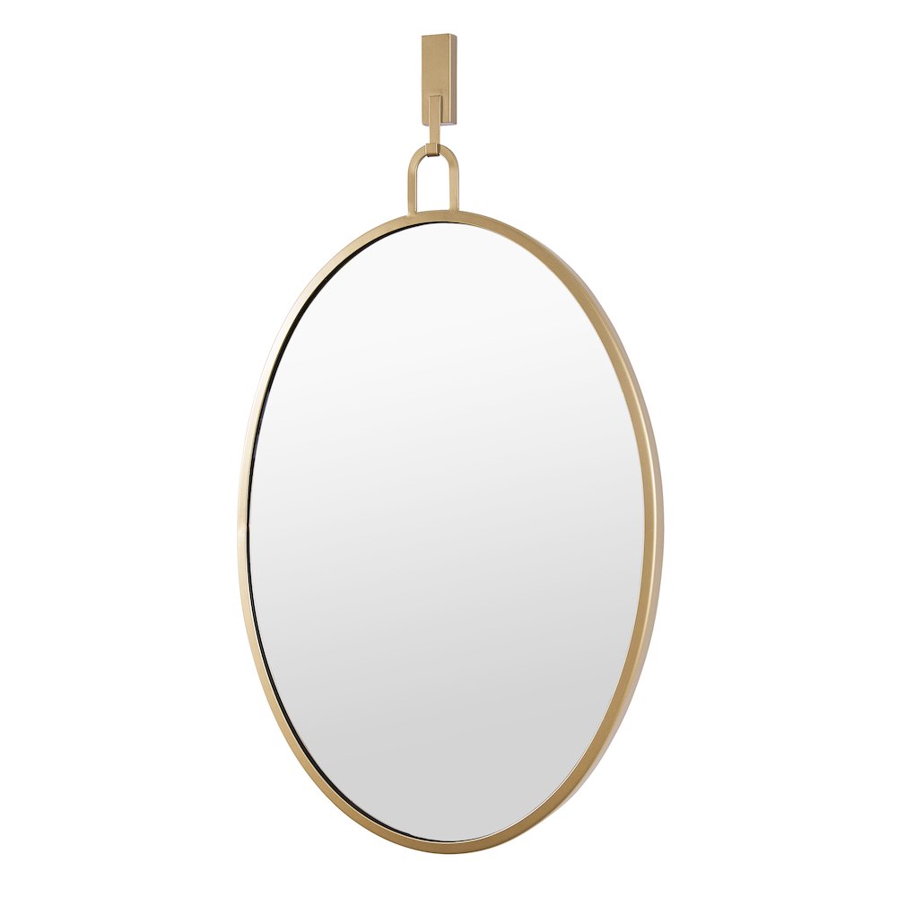 Stopwatch 22x30 Oval Powder Room Mirror - Gold. Picture 2
