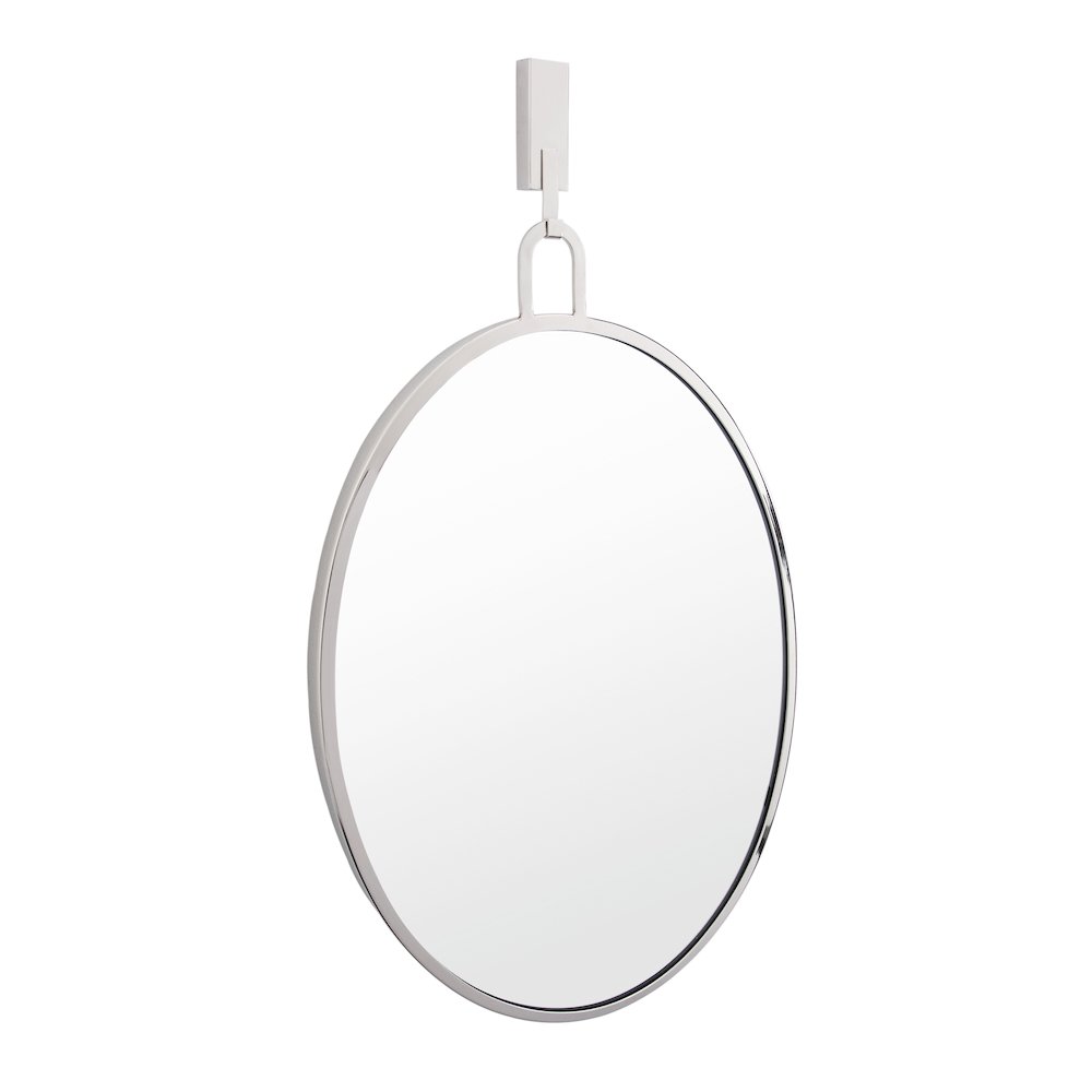 Stopwatch 22x30 Oval Powder Room Mirror - Polished Nickel. Picture 2