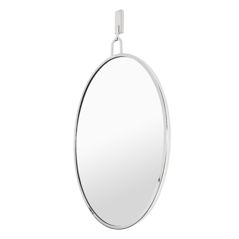 Stopwatch 22x30 Oval Powder Room Mirror - Polished Nickel. Picture 3