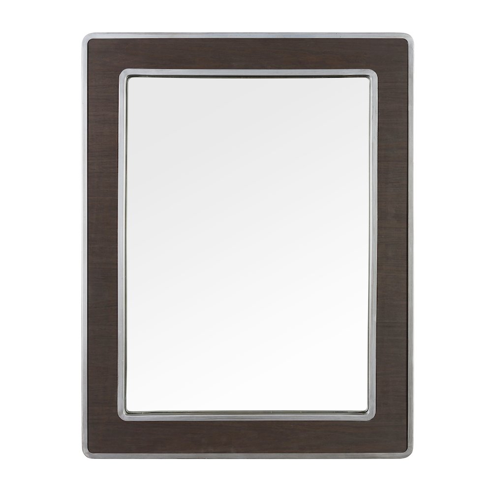Macie Rectangular Wood and Metal Mirror. Picture 1