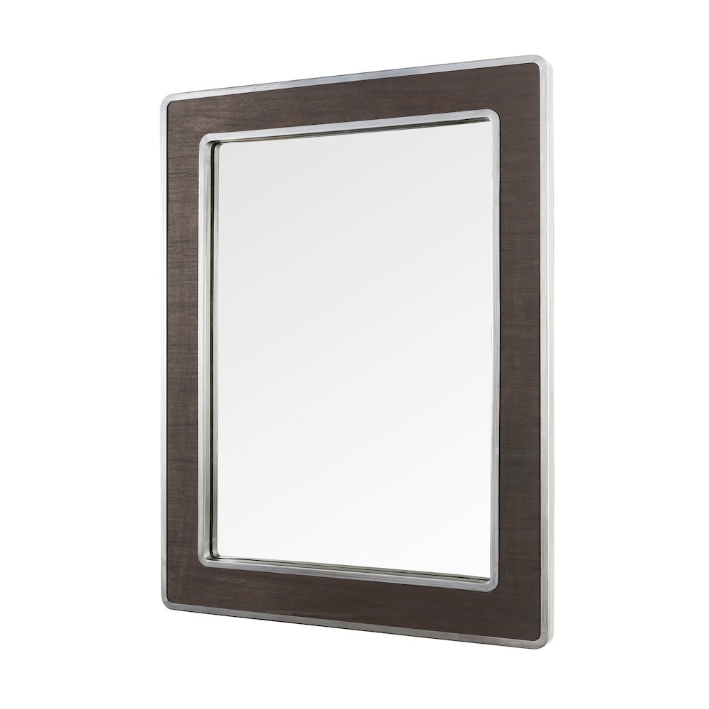 Macie Rectangular Wood and Metal Mirror. Picture 3