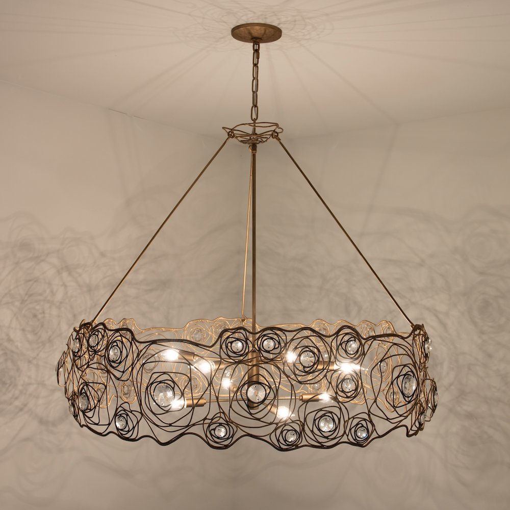 Ethereal Rose 8-Lt Chandelier - Havana Gold Ombre. Picture 5