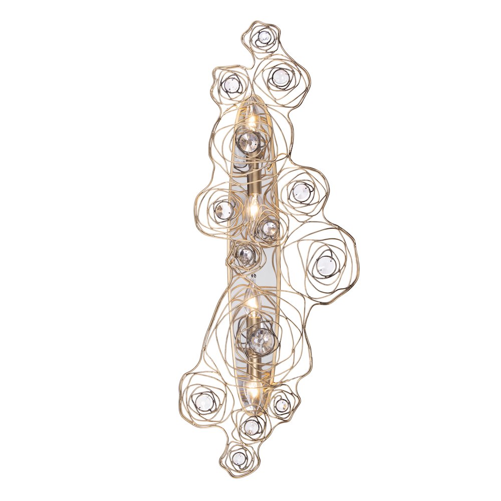 Ethereal Rose 4-Lt Sconce - Havana Gold Ombre/Polished Stainless Accents. Picture 1