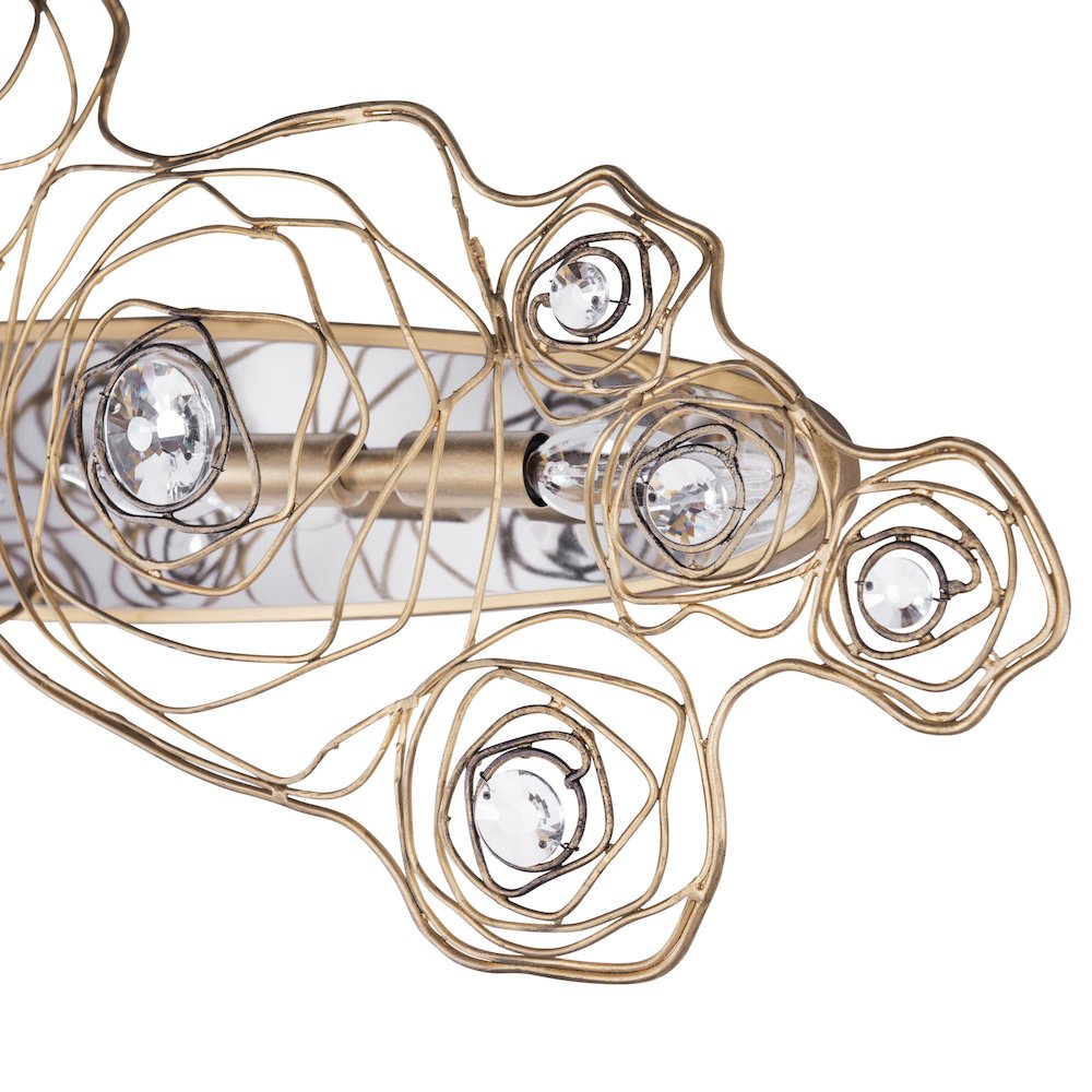 Ethereal Rose 4-Lt Sconce - Havana Gold Ombre/Polished Stainless Accents. Picture 5