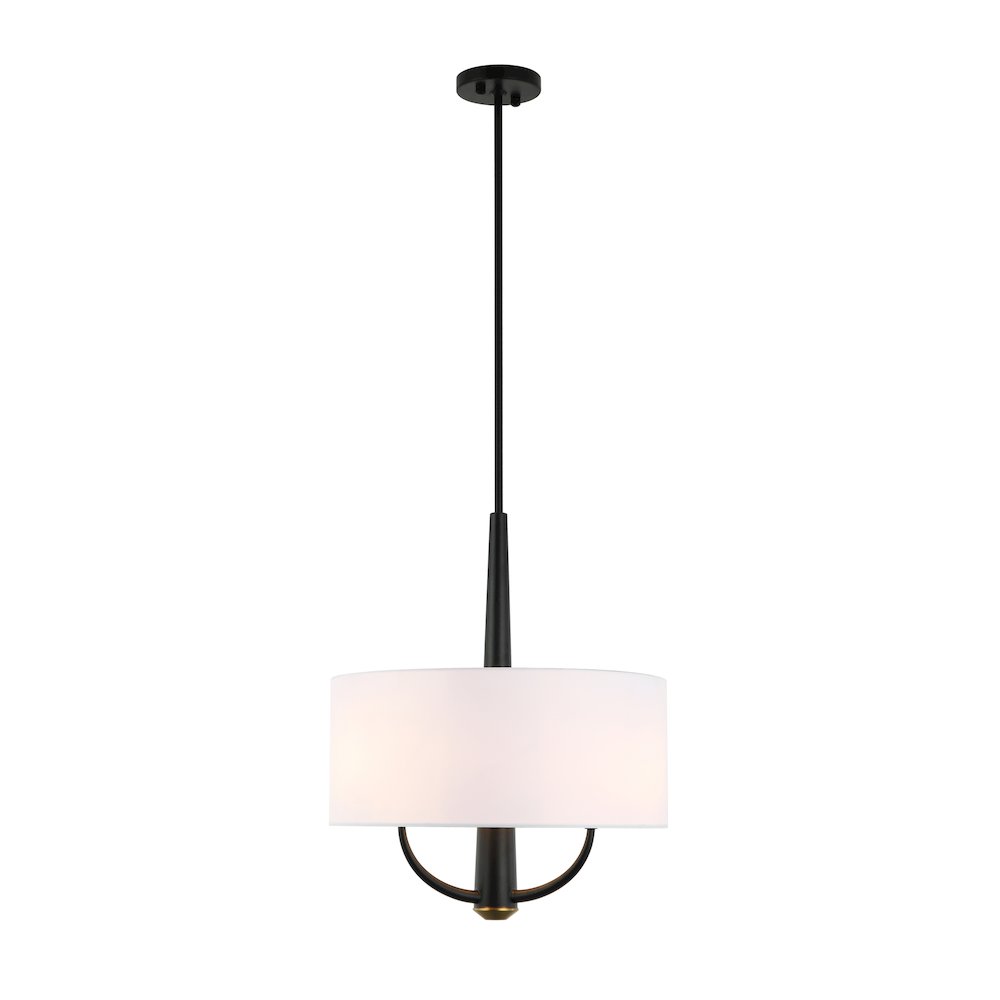 Patchwork 3-Lt Pendant - Black/Satin Brass. Picture 2