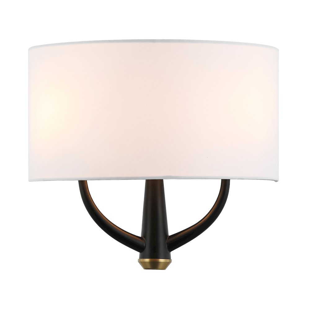 Patchwork 2-Lt Sconce - Black/Satin Brass. Picture 1