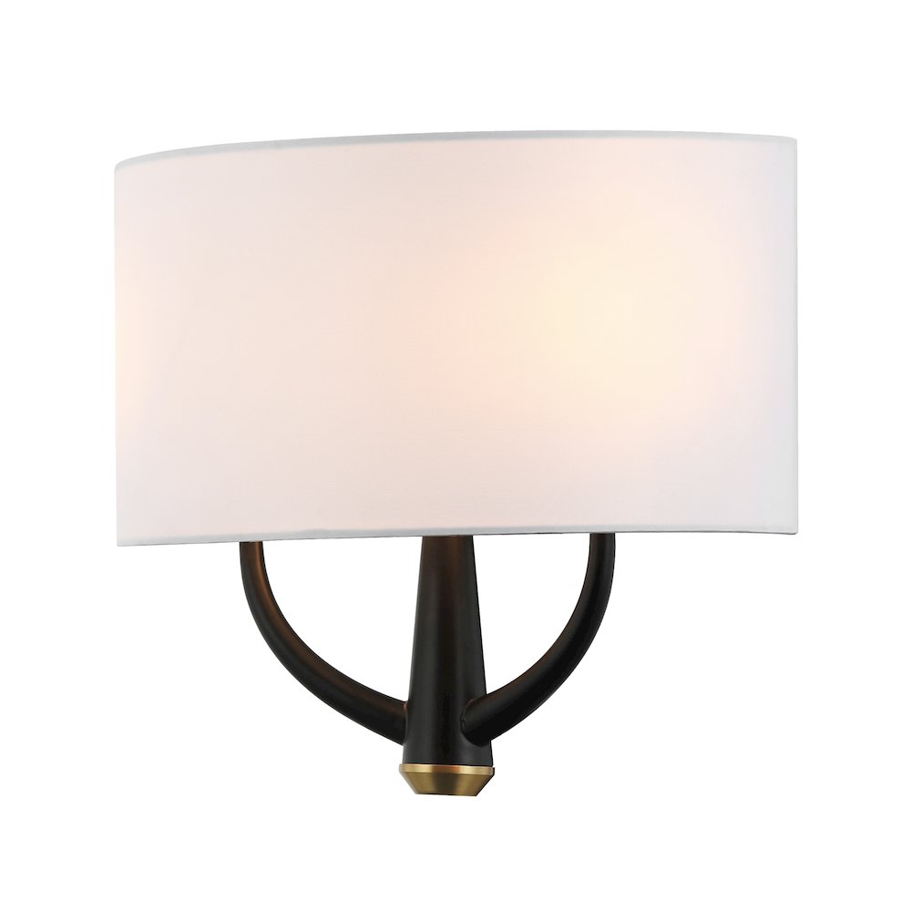 Patchwork 2-Lt Sconce - Black/Satin Brass. Picture 4