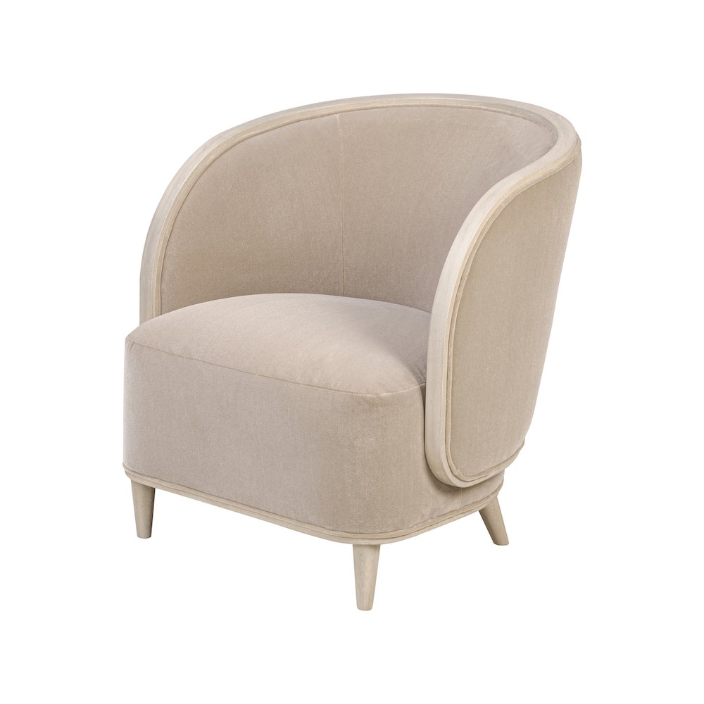 Hayworth Accent Chair - Ash Blond/Mushroom Mohair. Picture 2