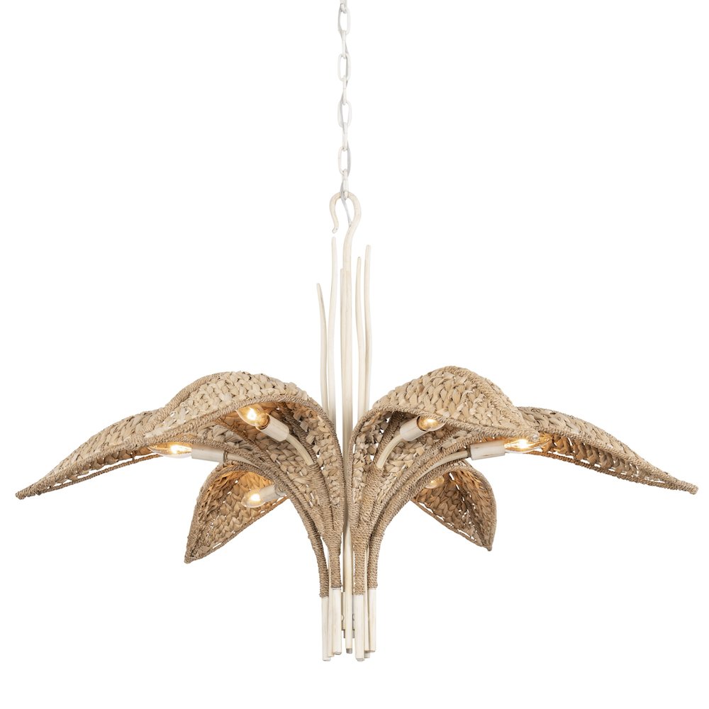 Century Palm 6-Lt Chandelier - Country White. Picture 1