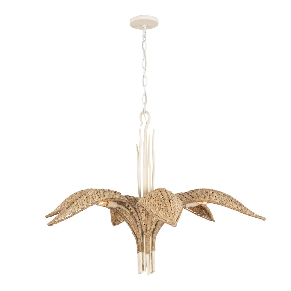 Century Palm 6-Lt Chandelier - Country White. Picture 2