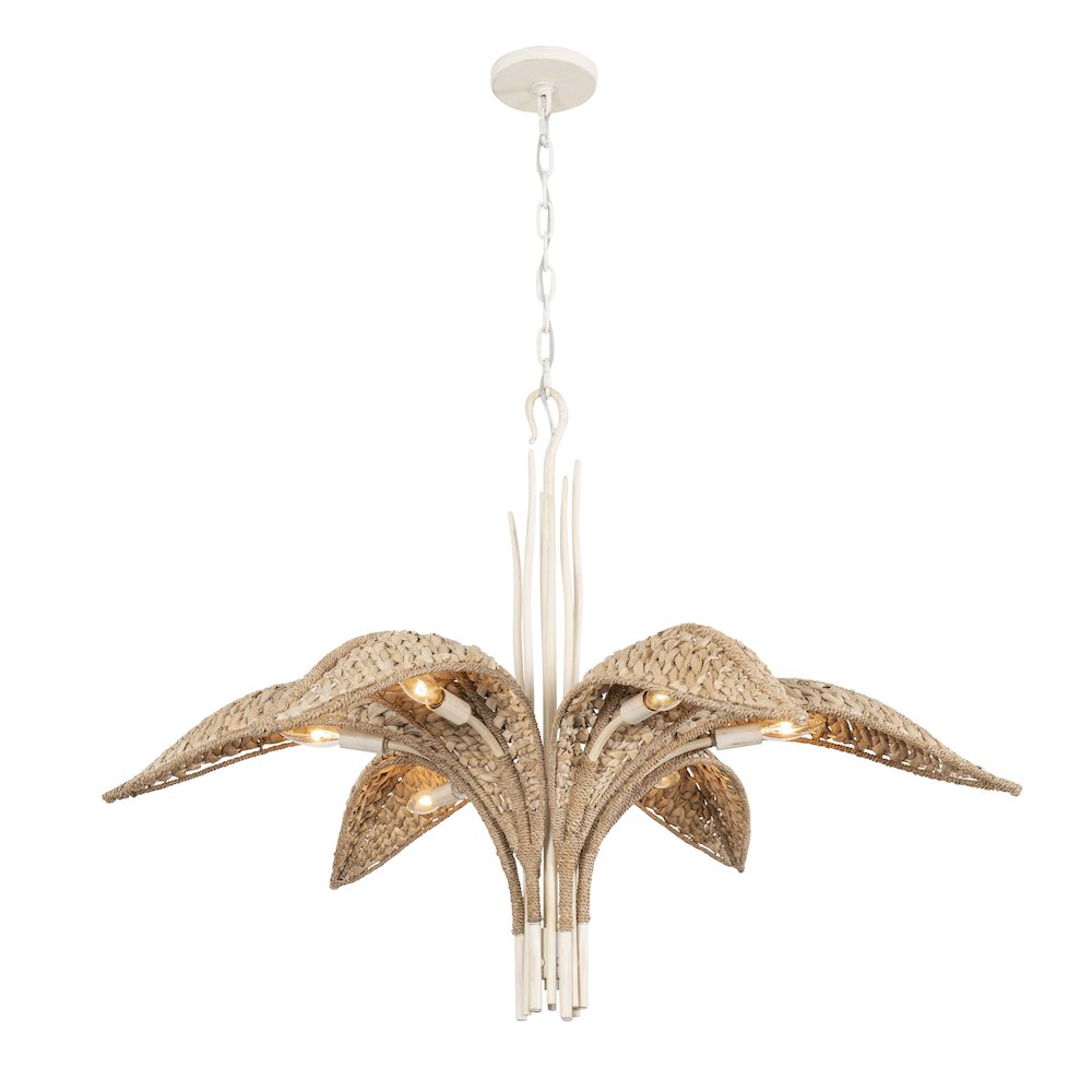 Century Palm 6-Lt Chandelier - Country White. Picture 4