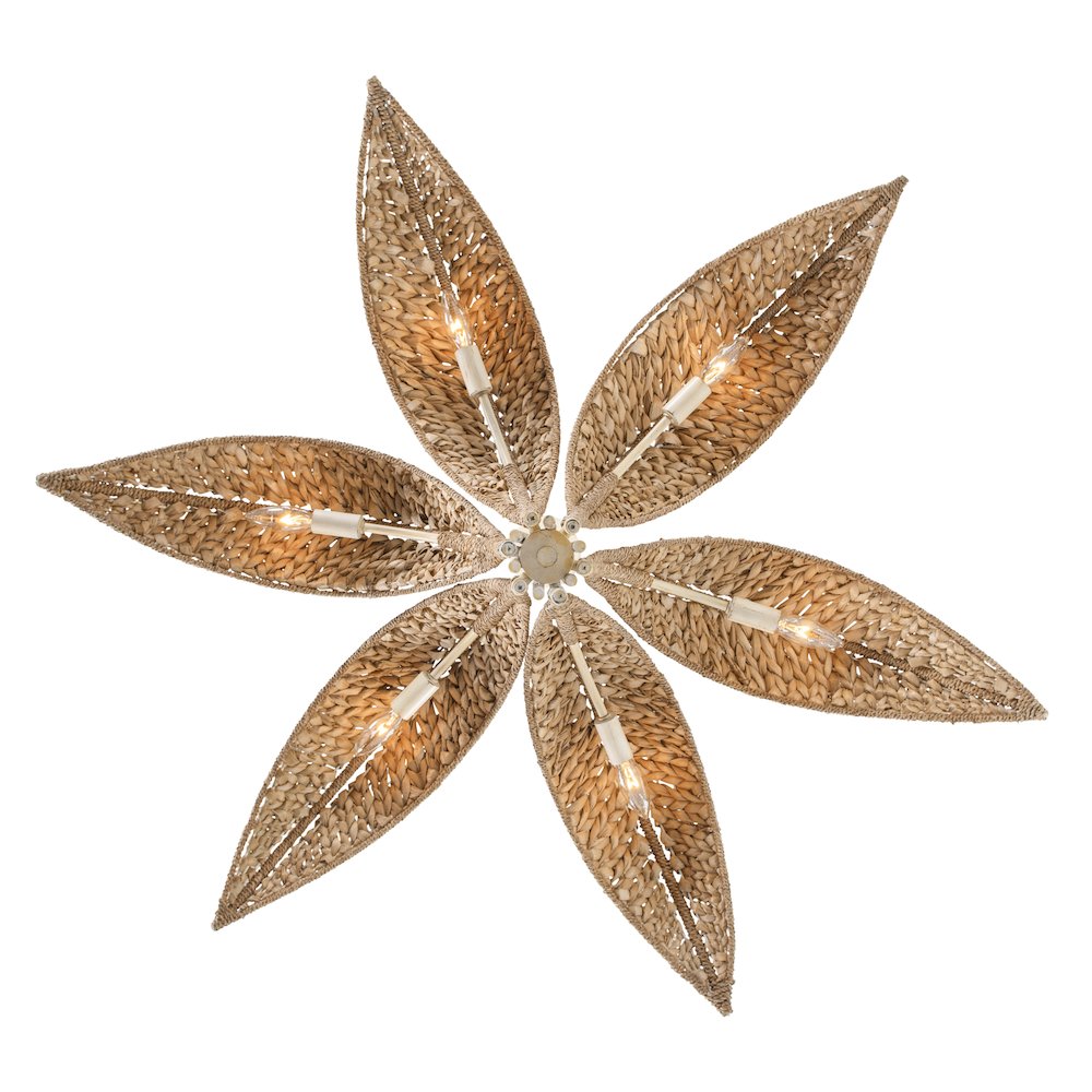 Century Palm 6-Lt Chandelier - Country White. Picture 5