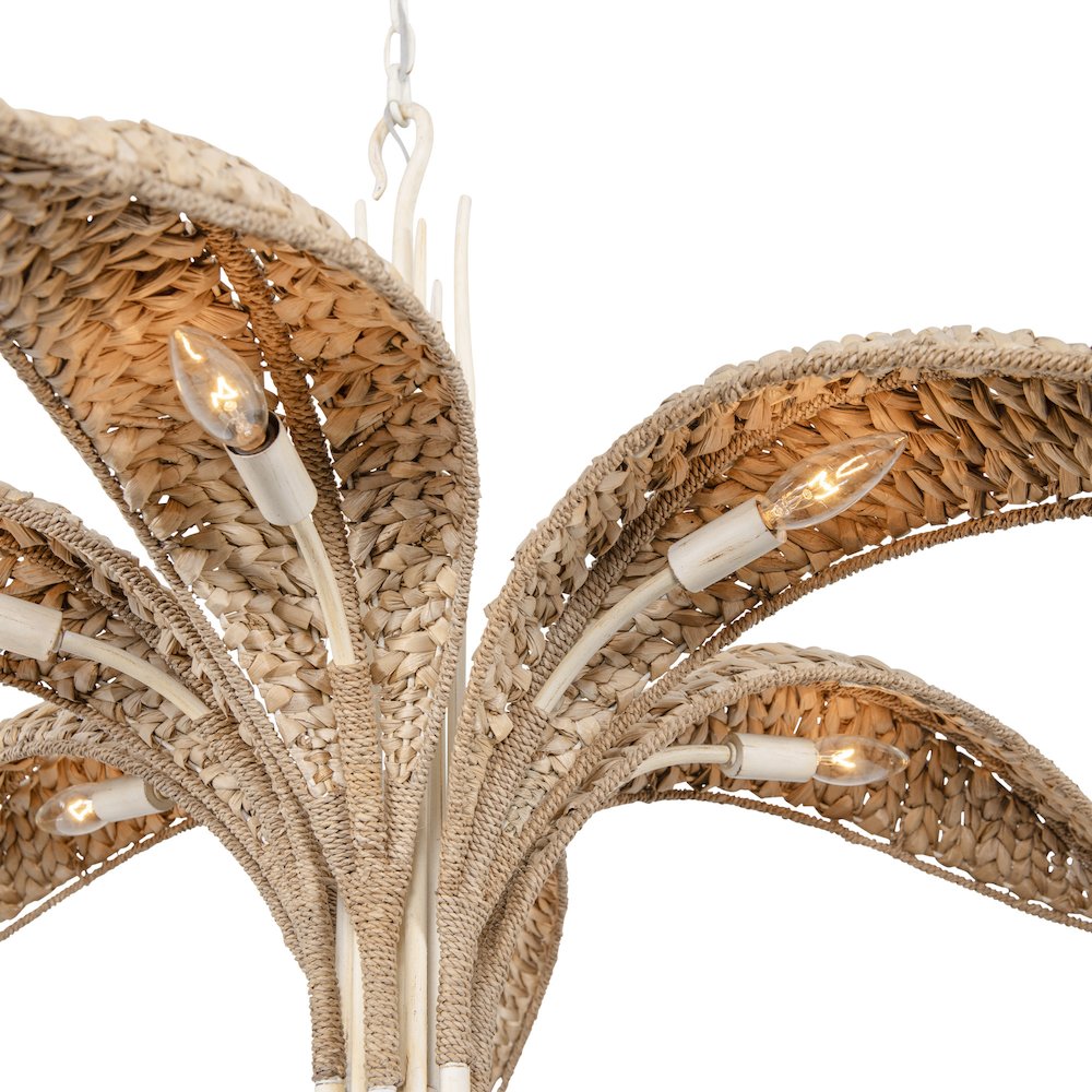 Century Palm 6-Lt Chandelier - Country White. Picture 6