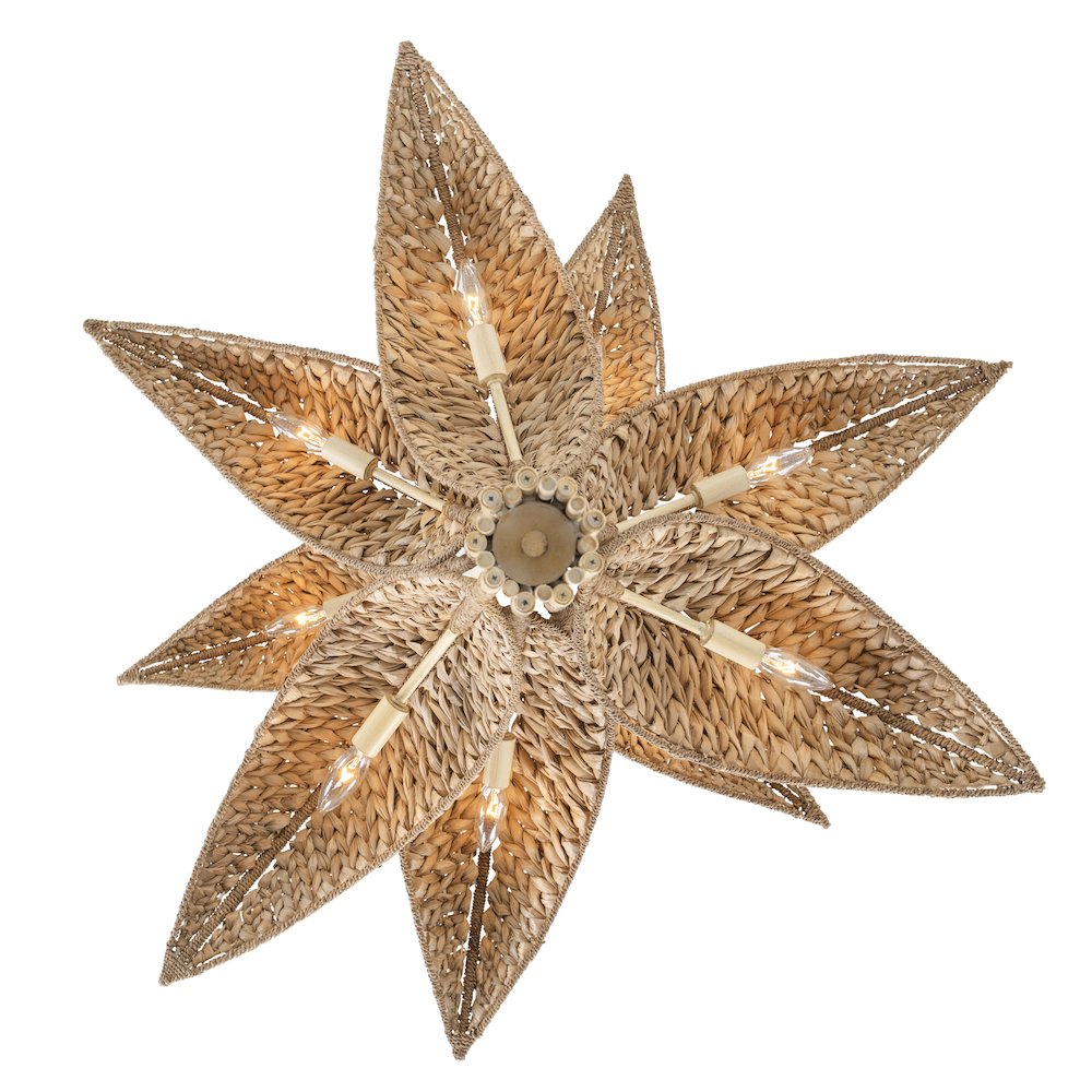 Century Palm 9-Lt 3-Tier Chandelier - Country White. Picture 6