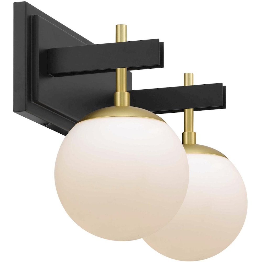 Allie 2-Lt Bath - Black/Satin Brass. Picture 2