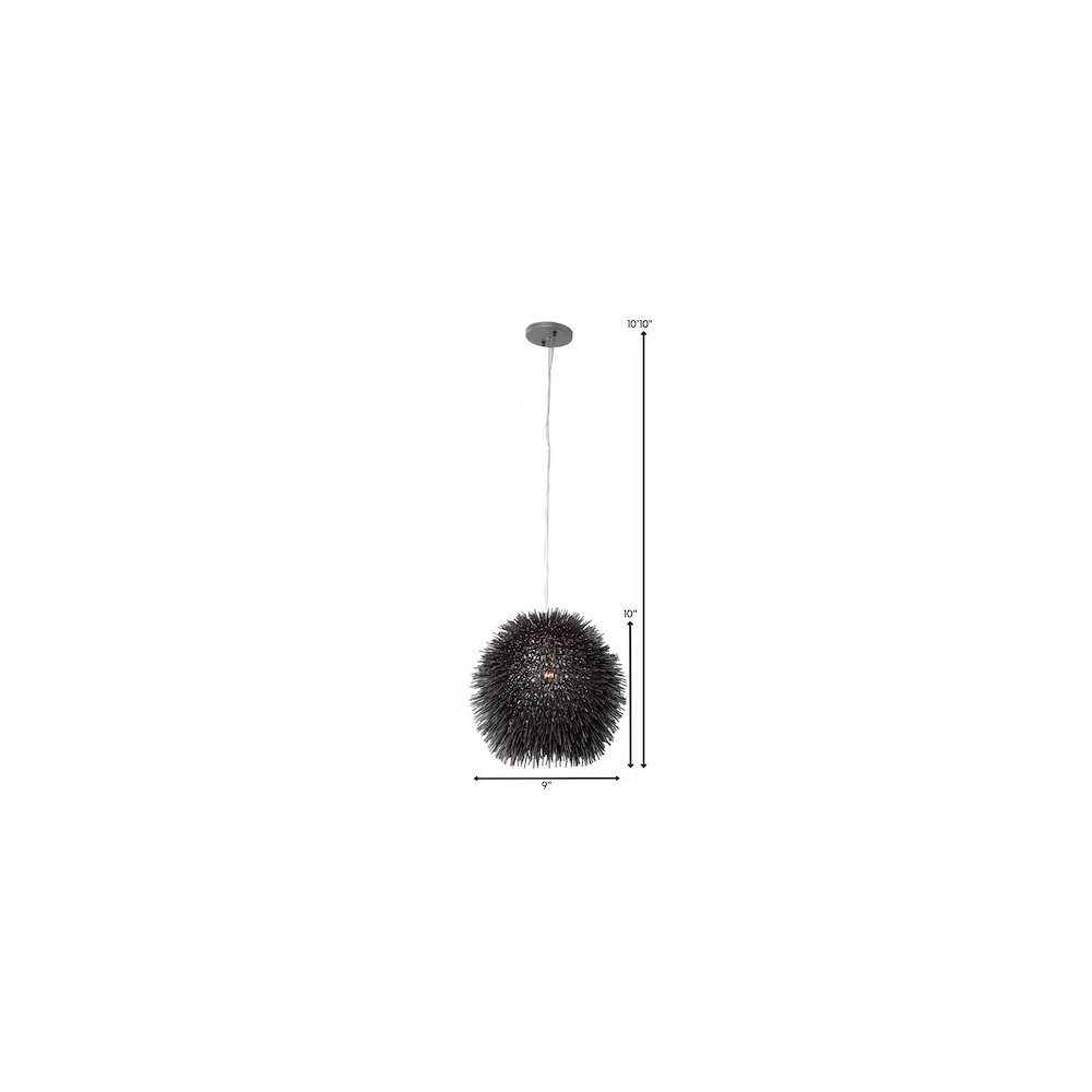 Urchin 1-Lt Mini Pendant - Black. Picture 2