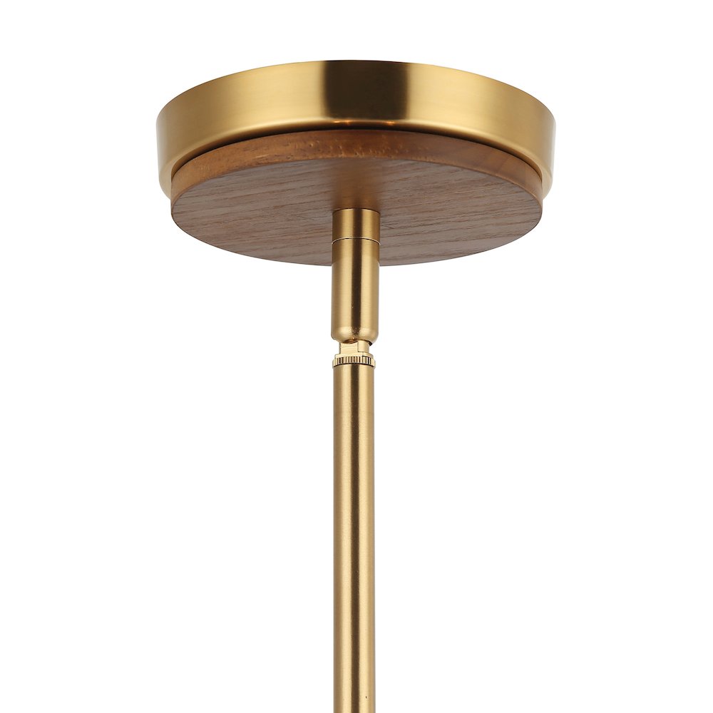 Desert Flyer 3-Lt Foyer - Satin Brass/Medium Walnut. Picture 5