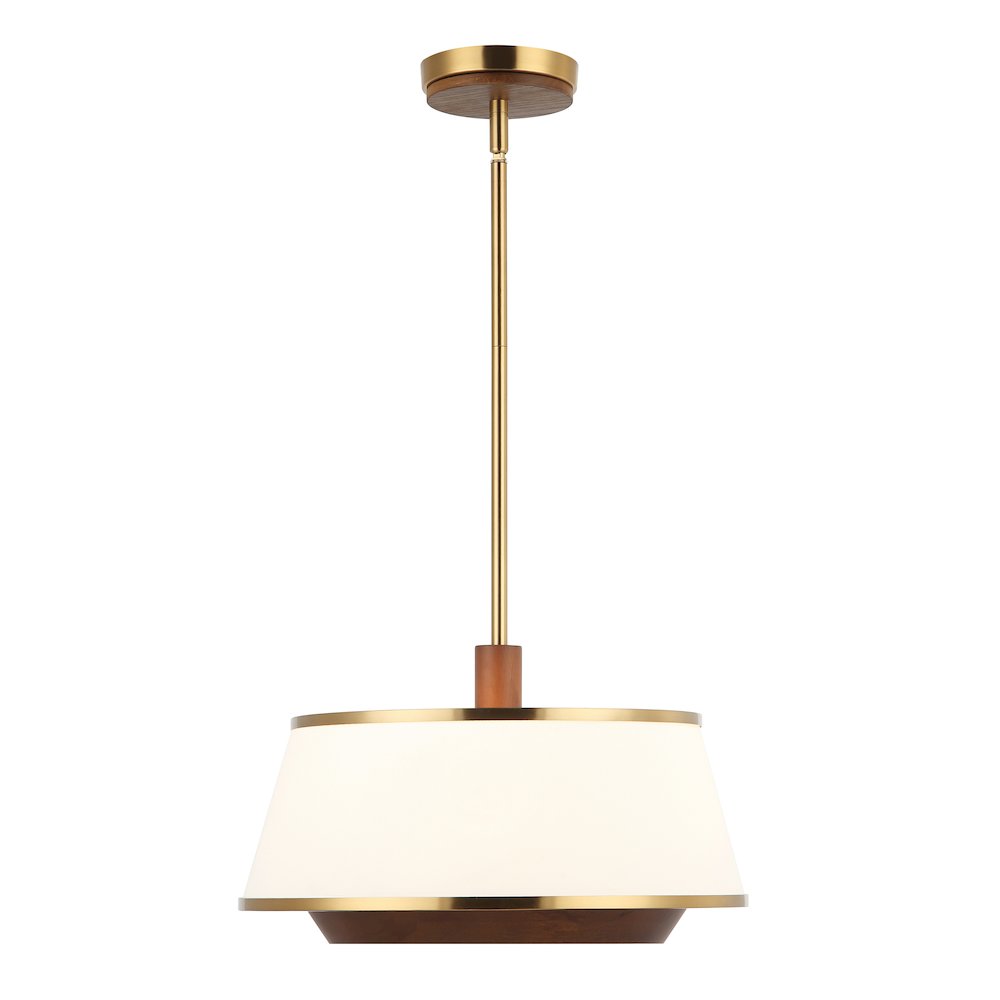 Desert Flyer 3-Lt Convertible Pendant/Semi-Flush - Satin Brass/Medium Walnut. Picture 2