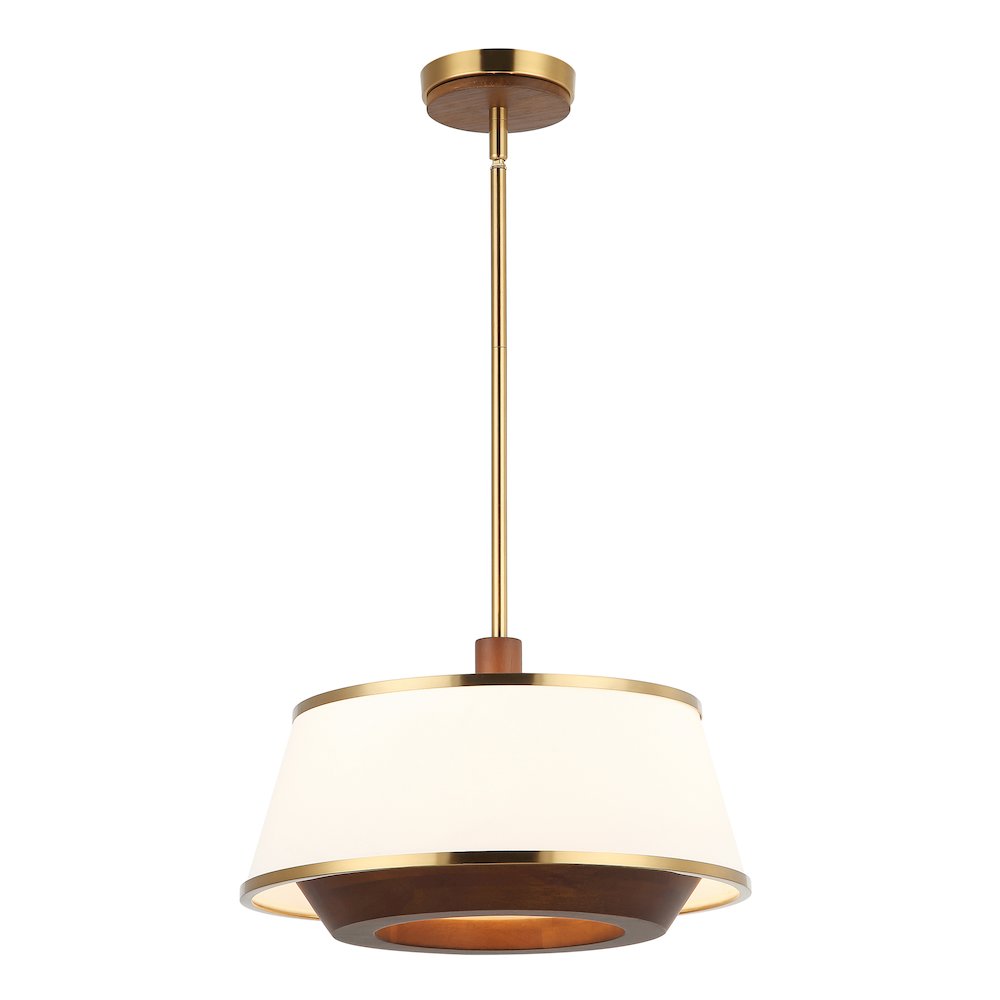 Desert Flyer 3-Lt Convertible Pendant/Semi-Flush - Satin Brass/Medium Walnut. Picture 3