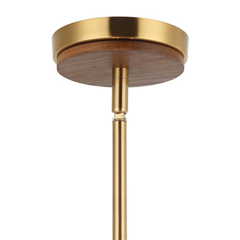 Desert Flyer 3-Lt Convertible Pendant/Semi-Flush - Satin Brass/Medium Walnut. Picture 6