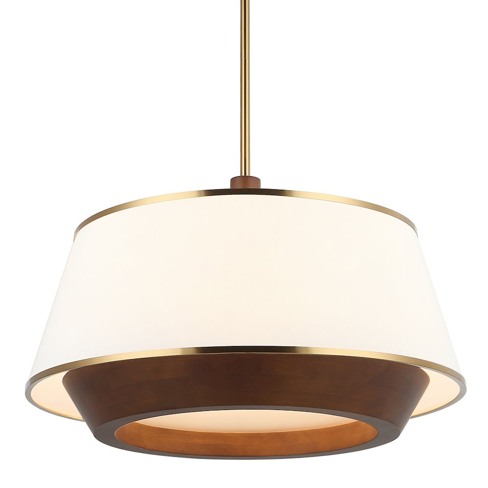 Desert Flyer 6-Lt Pendant - Satin Brass/Medium Walnut. Picture 1