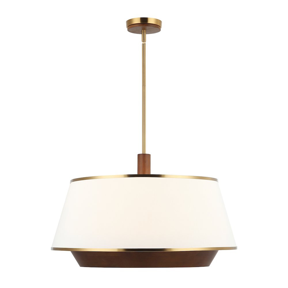 Desert Flyer 6-Lt Pendant - Satin Brass/Medium Walnut. Picture 2