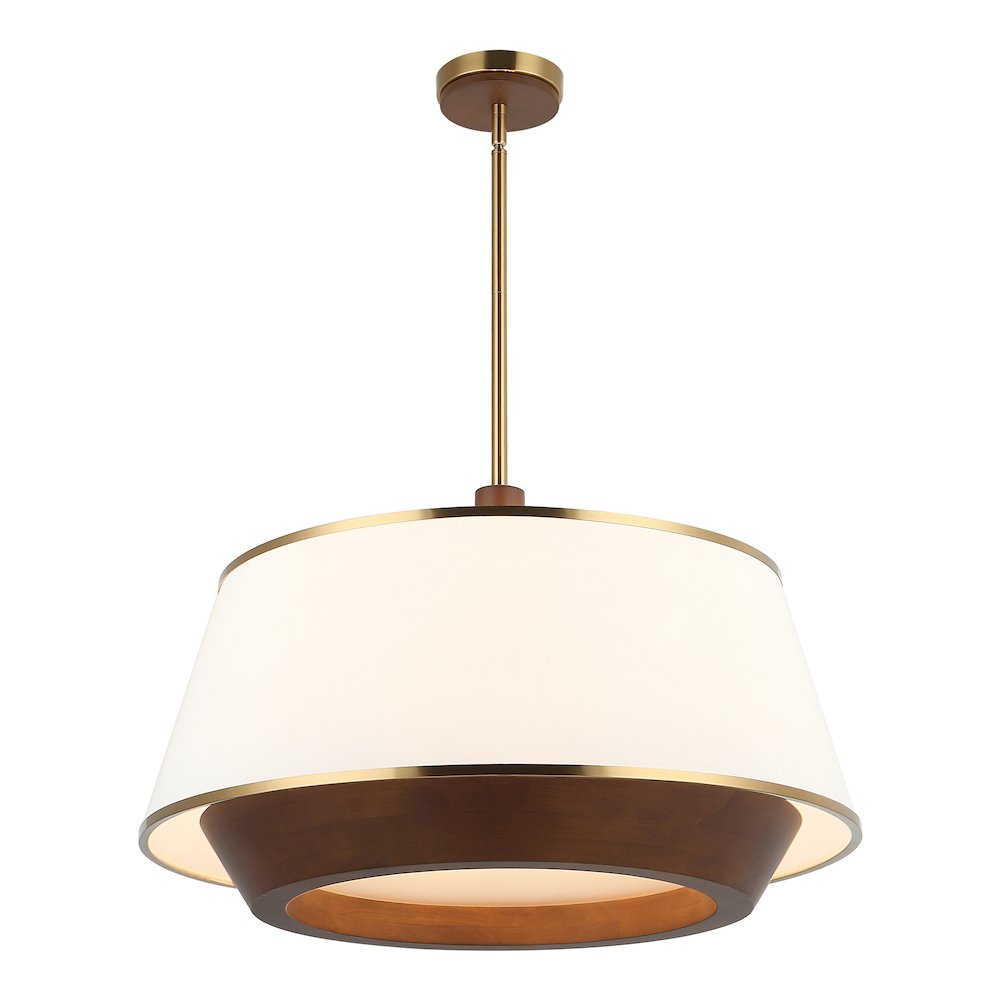 Desert Flyer 6-Lt Pendant - Satin Brass/Medium Walnut. Picture 3