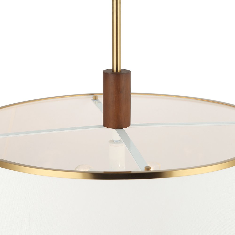Desert Flyer 6-Lt Pendant - Satin Brass/Medium Walnut. Picture 5