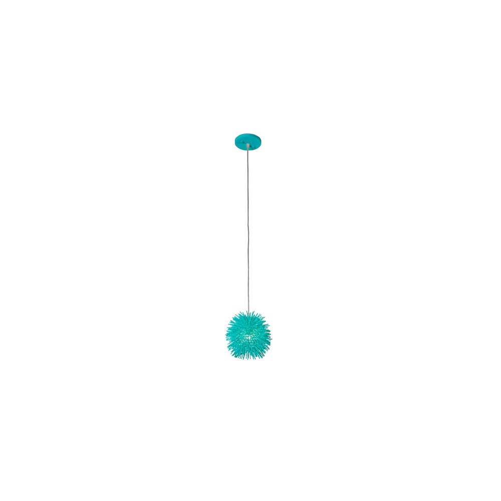 Urchin 1-Lt Uber Mini Pendant - Aqua Velvet. Picture 1