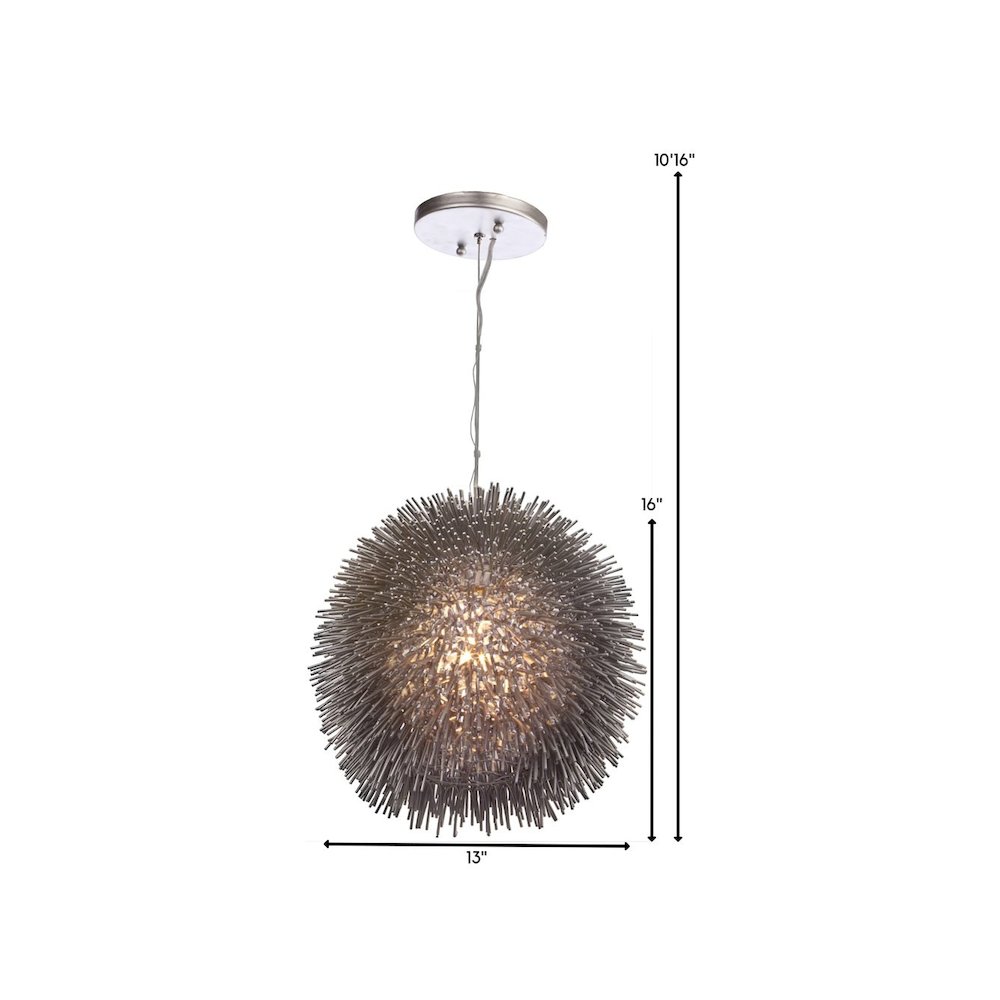 Urchin 1-Lt Pendant - Painted Chrome. Picture 2