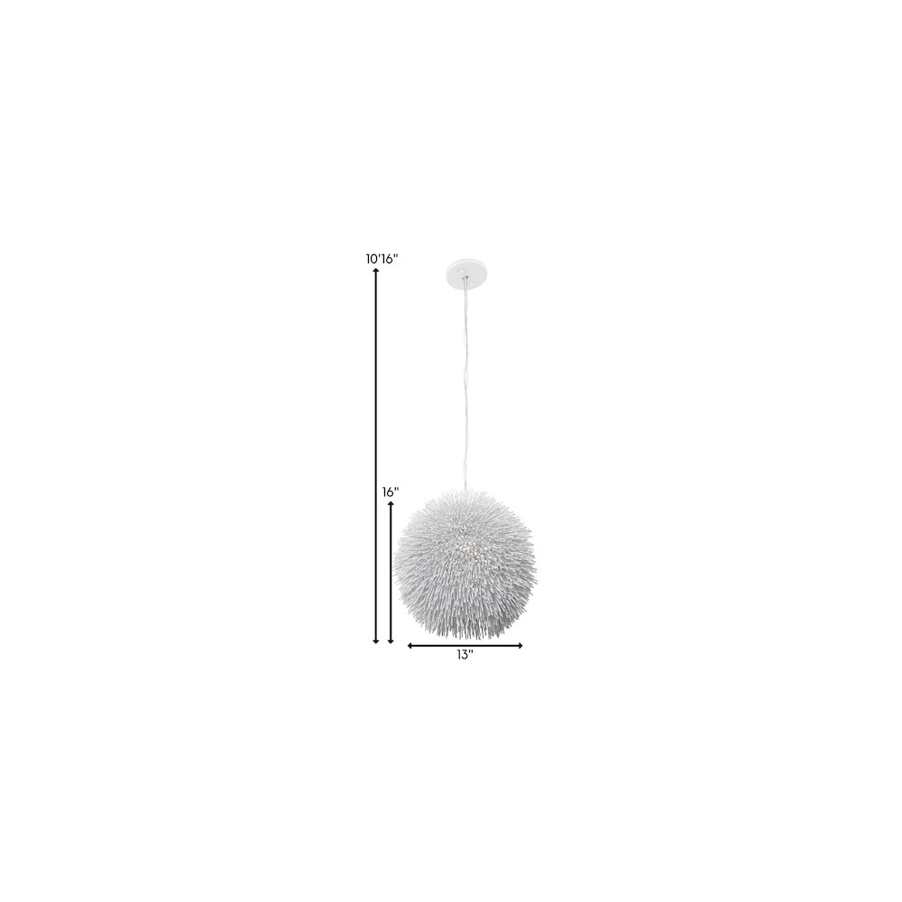 Urchin 1-Lt Pendant - White. Picture 2