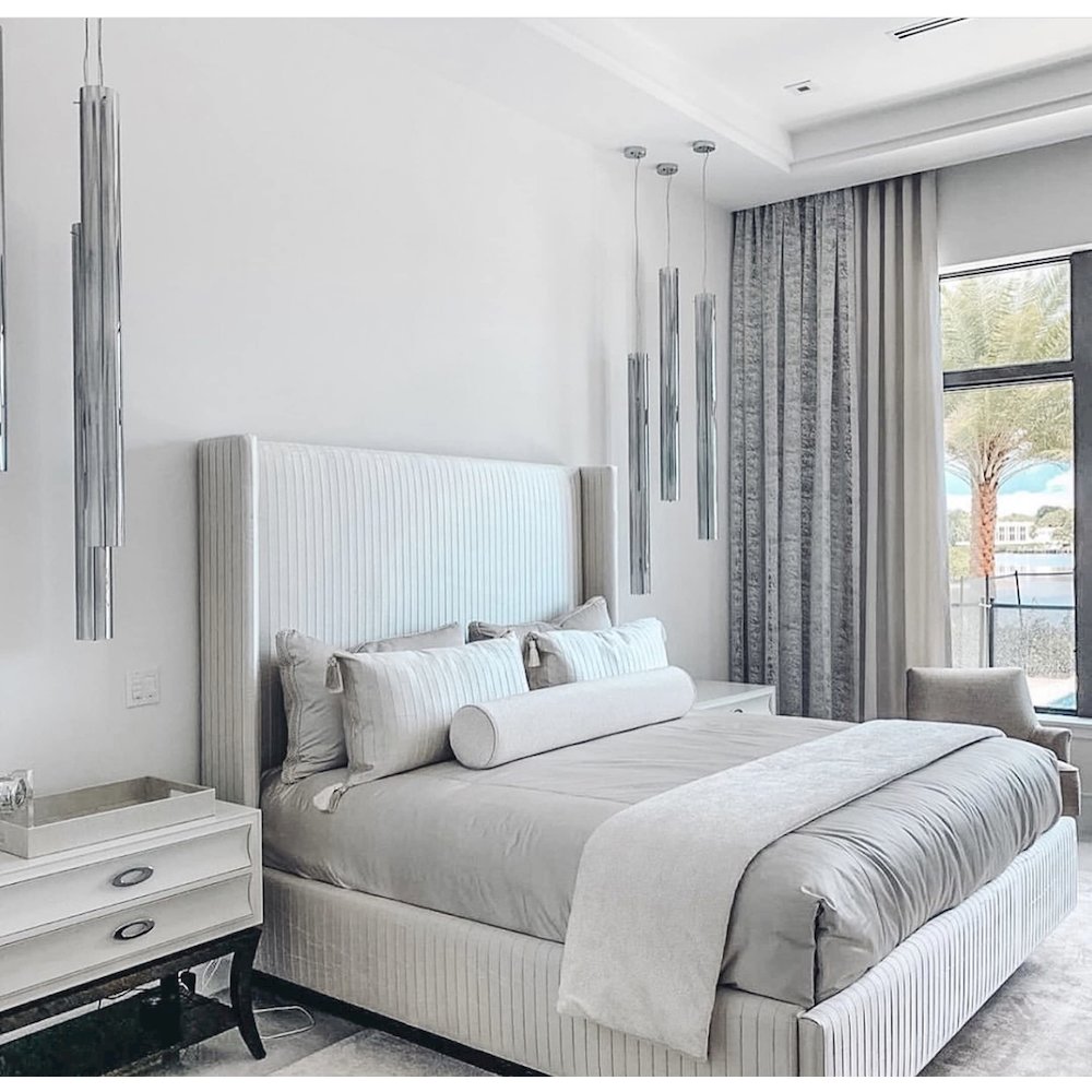 Chroman Empire 5-Lt Tall Cylinder Pendant - Chrome. Picture 4